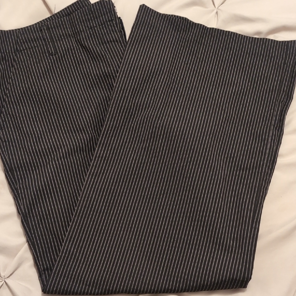 Women's Black Striped Trousers